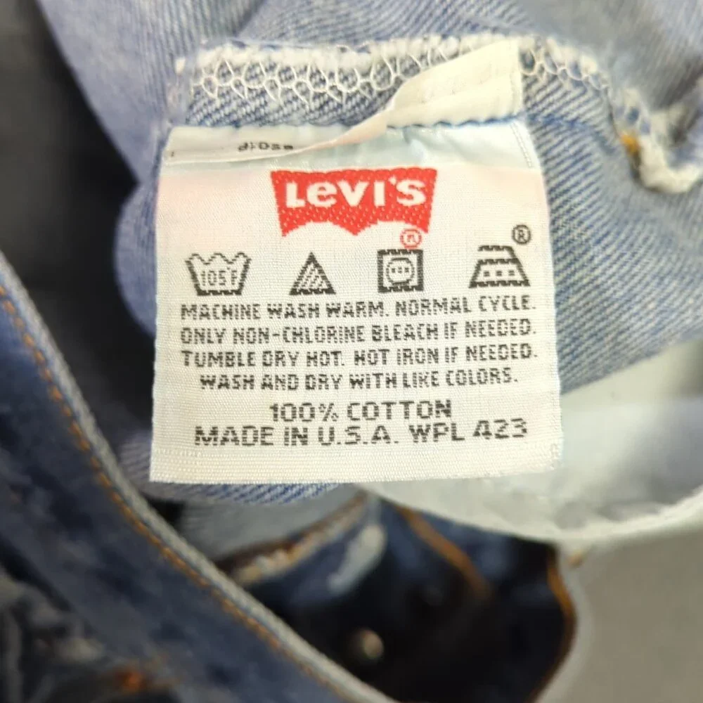 Levi's Vtg Jeans Mens 40x30 Fits 38x29 Blue 501 Straight Button Fly USA Made 90s